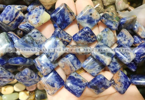 DOBS19 15 inches 15mm diamond sodalite gemstone beads wholesale