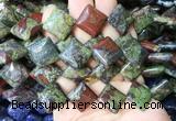 DOBS21 15 inches 15mm diamond dragon blood jasper gemstone beads wholesale