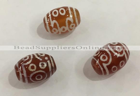 DZI373 10*14mm drum tibetan agate dzi beads wholesale