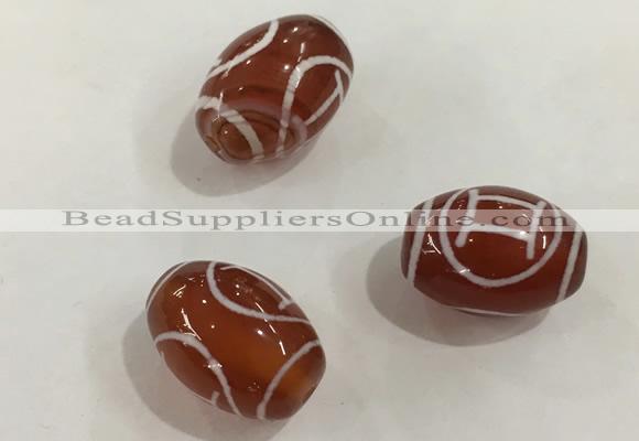 DZI379 10*14mm drum tibetan agate dzi beads wholesale