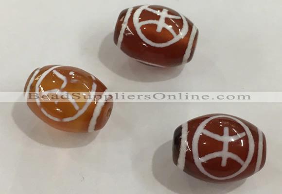 DZI382 10*14mm drum tibetan agate dzi beads wholesale