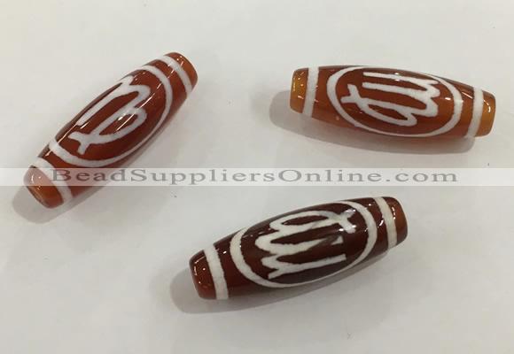 DZI437 10*30mm drum tibetan agate dzi beads wholesale