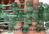 FGBS103 15 inches 10mm carved skull green strawberry quartz beads wholesale