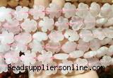 FGBS160 15 inches 15mm carved five petal flower rose quartz beads wholesale