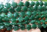 FGBS162 15 inches 15mm carved five petal flower green aventurine beads wholesale