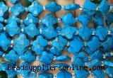 FGBS17 15 inches 12mm faceted Four leaf clover synthetic turquoise beads