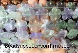 FGBS201 15 inches 20mm carved 5 petal flower fluorite beads wholesale