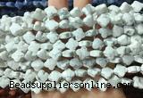 FGBS230 15 inches 10mm faceted four leaf clover white howlite beads wholesale