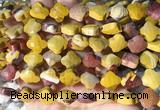 FGBS257 15 inches 13mm faceted 4 leaf clover mookaite beads wholesale