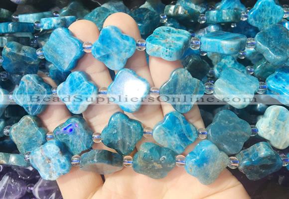 FGBS268 15 inches 18mm four leaf clover apatite beads wholesale