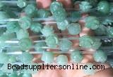 FGBS31 15 inches 8mm, 10mm, 12mm carved rose flower green aventurine beads