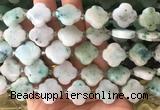 FGBS67 15 inches 16mm - 18mm faceted Four leaf clover chrysocolla beads