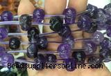 FGBS71 15 inches 10mm carved skull amethyst beads wholesale