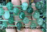 FGBS89 15 inches 12mm carved skull green strawberry quartz beads wholesale