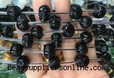 FGBS93 15 inches 12mm carved skull black obsidian beads wholesale