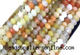 FWBS03 15 inches 5*8mm faceted rondelle golden flower jade beads