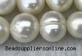 FWP100 15 inches 9mm - 10mm potato white freshwater pearl strands