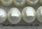 FWP101 15 inches 9mm - 10mm potato white freshwater pearl strands