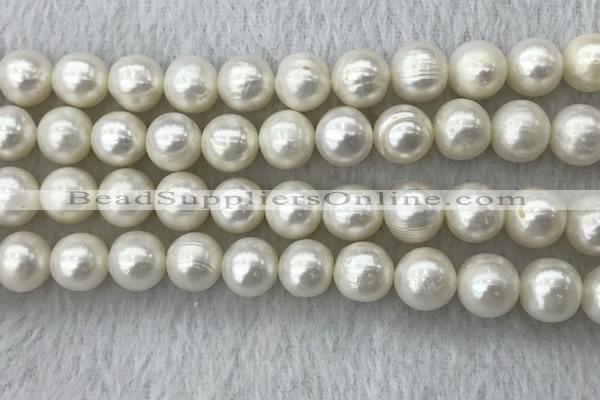 FWP114 15 inches 10mm - 11mm potato white freshwater pearl strands