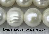 FWP123 15 inches 11mm - 12mm potato white freshwater pearl strands