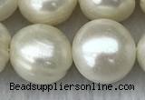 FWP133 15 inches 13mm potato white freshwater pearl strands