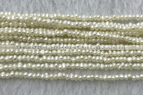 FWP14 14.5 inches 1.8mm potato white freshwater pearl strands