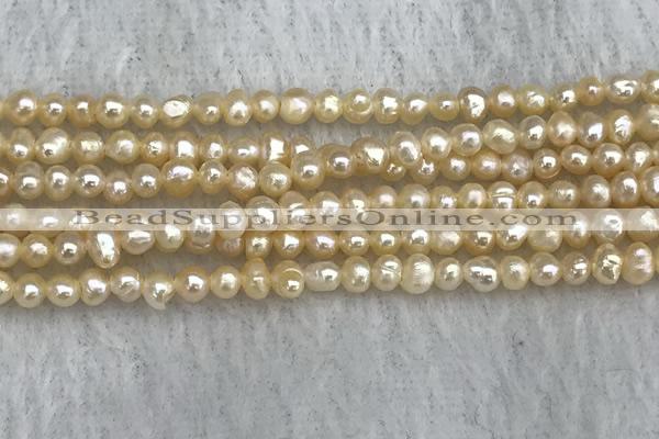 FWP15 14.5 inches 3mm - 3.5mm potato pink freshwater pearl strands