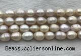 FWP206 15 inches 10mm - 11mm rice white freshwater pearl strands