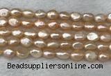 FWP280 15 inches 7mm - 8mm baroque pink freshwater pearl strands