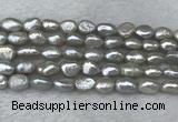 FWP281 15 inches 7mm - 8mm baroque grey freshwater pearl strands