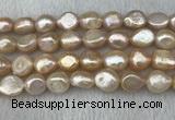 FWP300 15 inches 11mm - 12mm baroque pink freshwater pearl strands