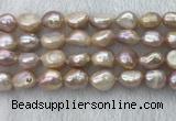 FWP306 15 inches 11mm - 12mm baroque purple freshwater pearl strands