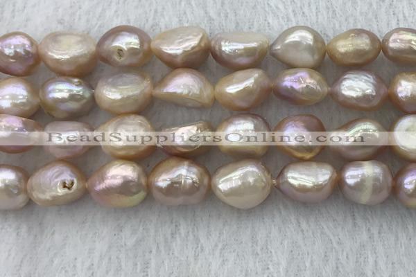 FWP306 15 inches 11mm - 12mm baroque purple freshwater pearl strands