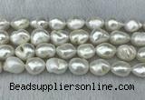 FWP312 15 inches 12mm - 13mm baroque white freshwater pearl strands