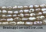 FWP355 8mm - 9mm baroque light purple freshwater pearl strands