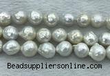 FWP360 15 inches 11mm - 12mm baroque freshwater nucleated pearl beads