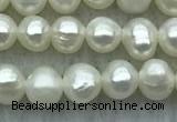 FWP38 14.5 inches 3mm - 4mm potato white freshwater pearl strands