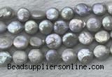 FWP390 15 inches 11mm - 12mm coin freshwater pearl beads