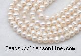 FWP481 14 inches 6mm - 7mm potato white freshwater pearl strands