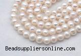 FWP483 14.5 inches 8mm - 9mm potato white freshwater pearl strands