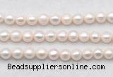 FWP488 14.5 inches 10mm - 11mm potato white freshwater pearl strands