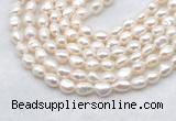 FWP494 14 inches 7mm - 8mm baroque white freshwater pearl strands