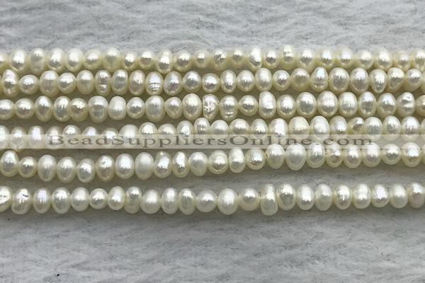 FWP50 14.5 inches 3mm - 3.5mm potato white freshwater pearl strands