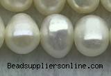 FWP59 15 inches 6mm - 7mm potato white freshwater pearl strands