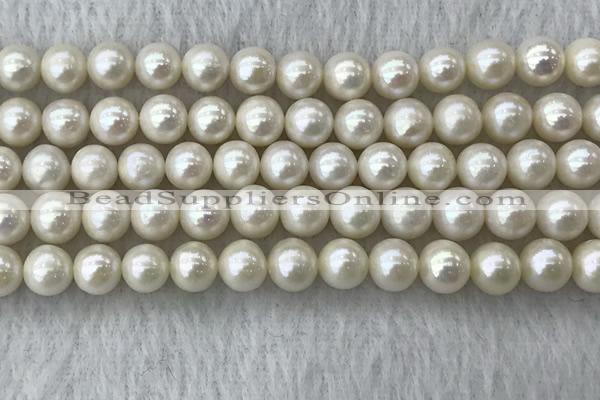 FWP75 15 inches 7mm - 8mm potato white freshwater pearl strands