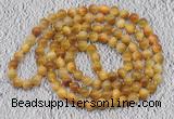 GMN100 Hand-knotted 6mm golden tiger eye 108 beads mala necklaces