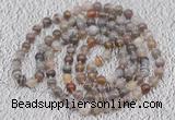 GMN108 Hand-knotted 6mm Botswana agate 108 beads mala necklaces