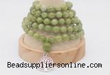 GMN1123 Hand-knotted 8mm, 10mm China jade 108 beads mala necklaces with charm