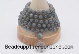 GMN1139 Hand-knotted 8mm, 10mm labradorite 108 beads mala necklaces with charm