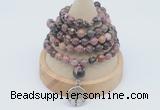 GMN1145 Hand-knotted 8mm, 10mm rhodonite 108 beads mala necklaces with charm